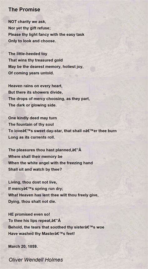 The Promise The Promise Poem By Oliver Wendell Holmes
