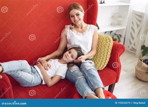 Mother And Little Daughter Have Fun At Home Stock Image Image Of Adult Girl 192532579