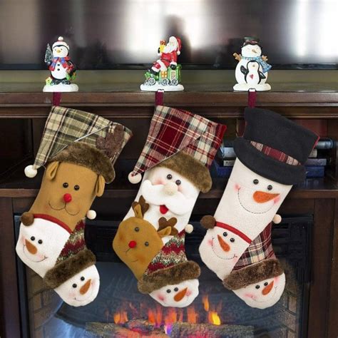 christmas stockings 3 pack 17 xmas stockings large size with 3d santa snowman reindeer