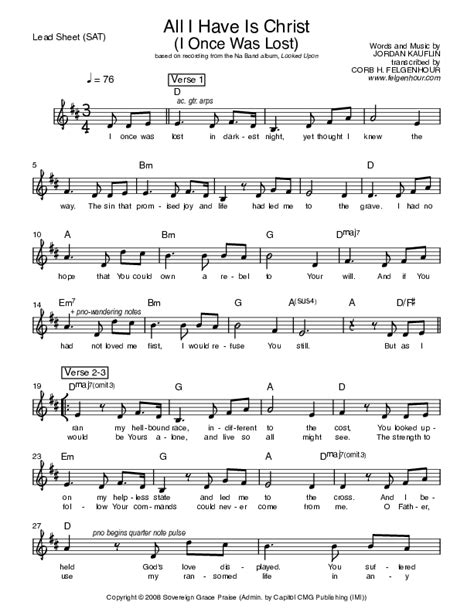 All I Have Is Christ Sheet Music Pdf Sovereign Grace Praisecharts