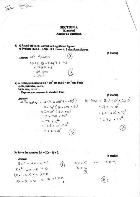 Soalan Dan Skema Jawapan Matematik Tingkatan 3