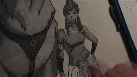 Avatar Legend Of Korra Naga And Korra Drawing Youtube