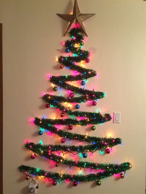 Wall Christmas Tree Diy Christmas Lights Office Christmas Decorations