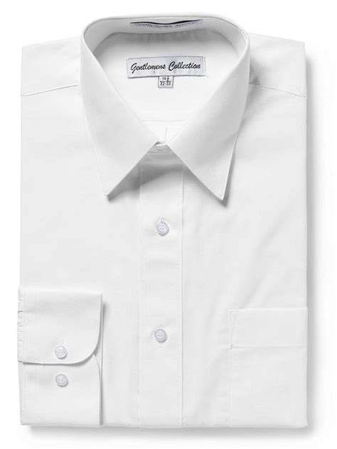 Gentlemens Collection - Gentlemens Collection Men's Regular Fit Long Sleeve Solid Dress Shirt 