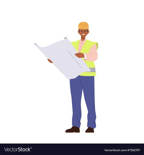 Construction Engineer Or Architect Supervisor Vector Image