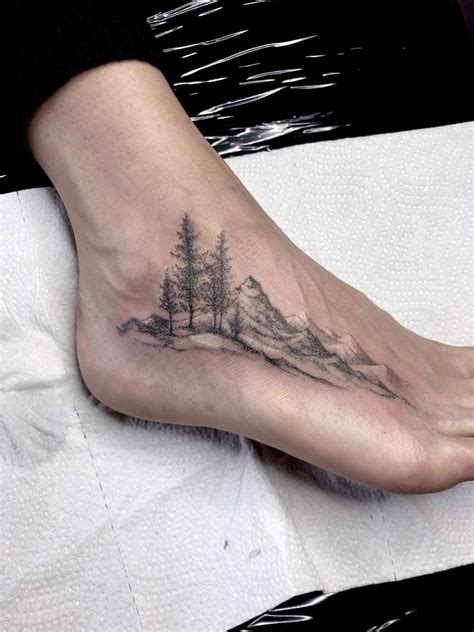 Treemountainlandscape Tattoo Colorado Tattoo Tattoos Foot Tattoos