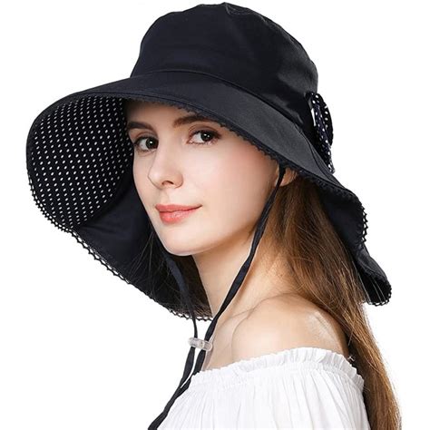 Uv Protection Sun Hats Packable Summer Hat Women Wponytail Chin Strap