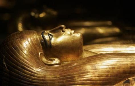 A Gilded And Elaborately Decorated Coffin For Tjuya Believed To Be The Great Grandmother Of