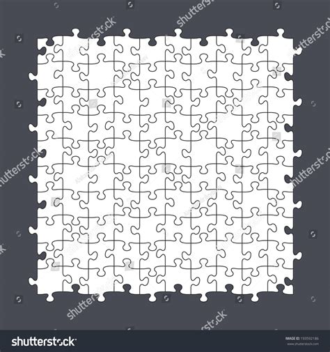 Seamless Puzzle Template 10x10 Pieces Vector Stock Vector Royalty Free