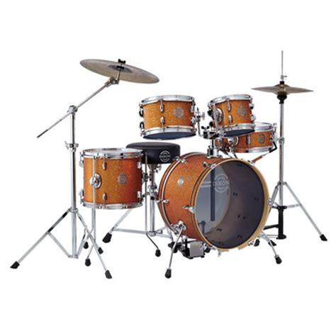 Dixon Drum Set Jet Set Plus Silent Drum Set Orange Sparkle Travel Drum Kit