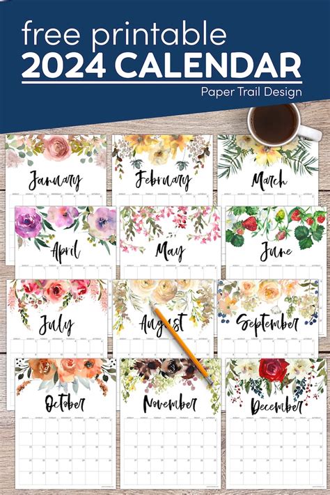 February 2024 Floral Calendar Free Printable Ardyth Mireielle