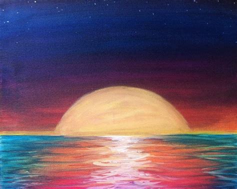 Sunset Painting For Kids Nzb Sea Sunset Beach Landscape Art Painting