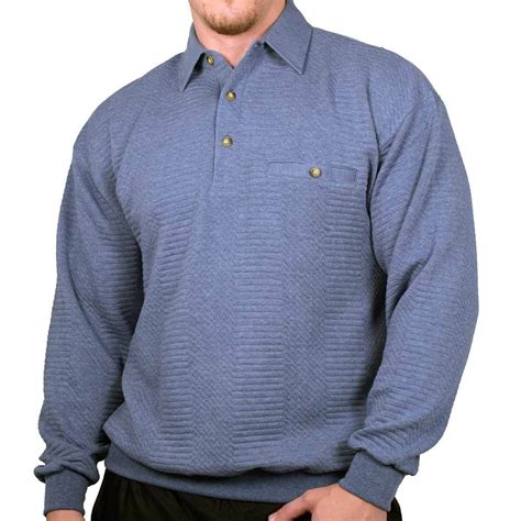 Palmland Ld Sport Solid Textured Banded Bottom Big And Tall Long Sleeve