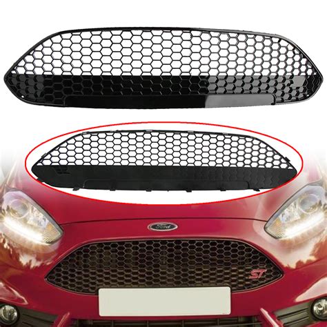 Honeycomb Mesh Front Grille Grill Black For Ford Fiesta Se 13 16