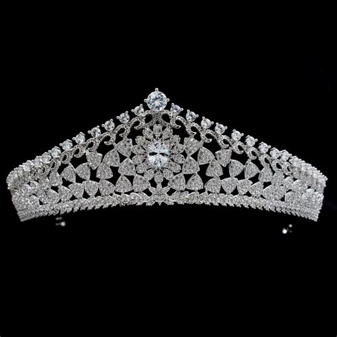 2017 New Full 5A CZ Cubic Zirconia Wedding Bride Royal Tiara Crown Hair