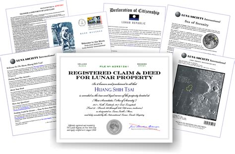 Moon Certificate Sample The Lunar Registry