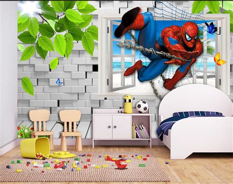 Spiderman Kiddies 3d 5d 8d Wall Murals Custom Wallpaper