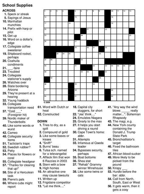 Printable Crossword Puzzles For Senior Citizens Easy Printable
