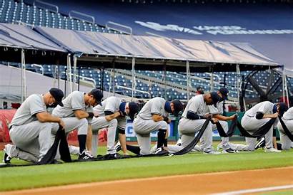 Yankees Players Matter Lives Knee Take Opening