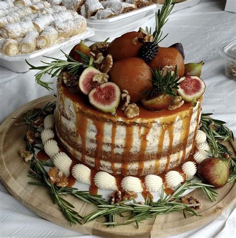 Spiced Pear Cake With Fig Preserves Filling And Iced With Brown Butter