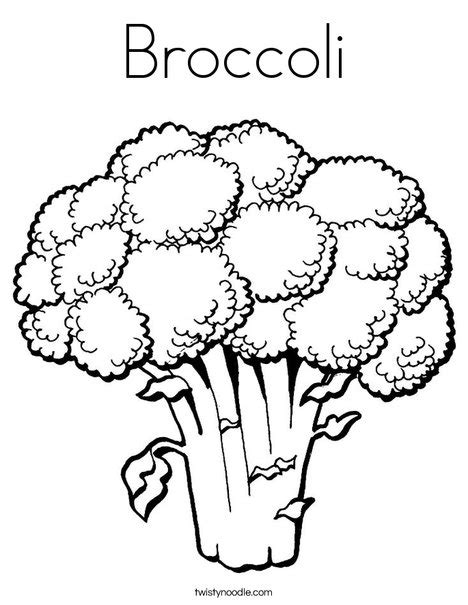This broccoli coloring pages will helps kids to focus while developing creativity, motor skills and color recognition. Broccoli Coloring Page - Twisty Noodle