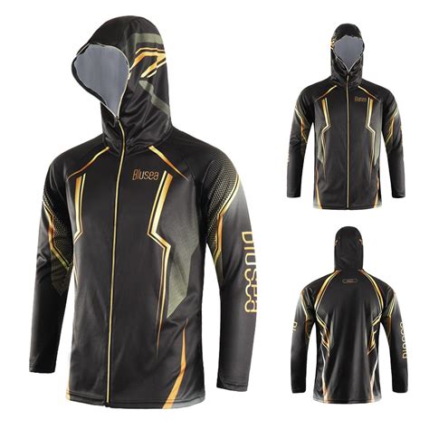 Blusea Mens Ultra Light Hooded Fishing Clothings Quick Dry Sun
