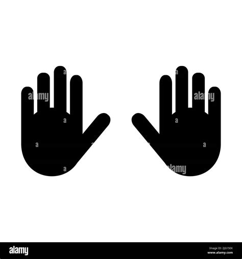 Hand Icon Human Hand Silhouette Vector On White Background Stock