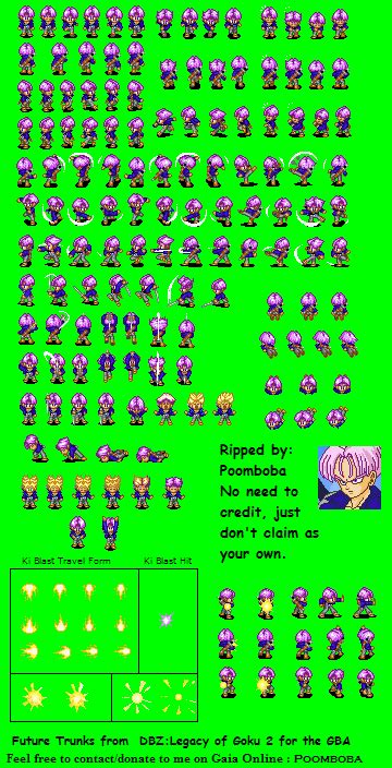 Future Trunks Sprite Database Legacy Of Goku 2 Sprite Database