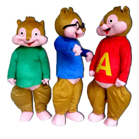 2017 New Alvin And The Chipmunks Mascot Costume Cartoon Character