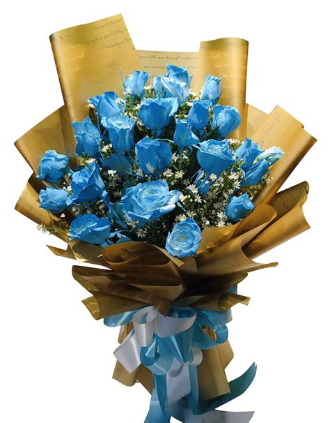 Buy 24 Blue Roses In A Beautiful Bouquet To Philippines