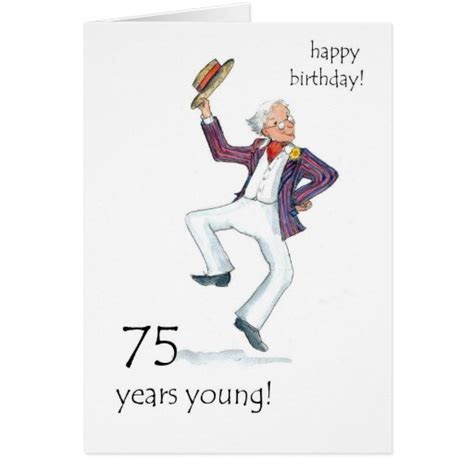75th Birthday Card Man Dancing Zazzle
