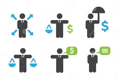 Business Policies Icons Set Illustration Stock Illustration