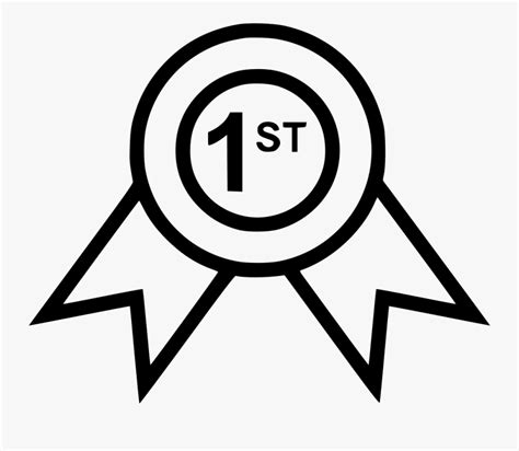 Ribbon First Place Good First Prize Ribbon Png Black And White Free