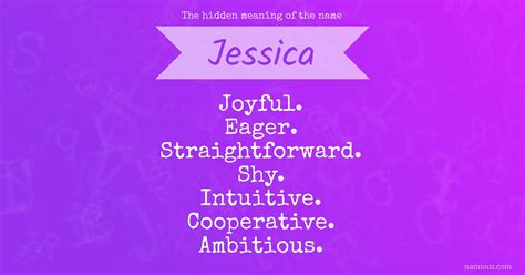 The hidden meaning of the name Jessica | Meaning of your name, Names with meaning, Names