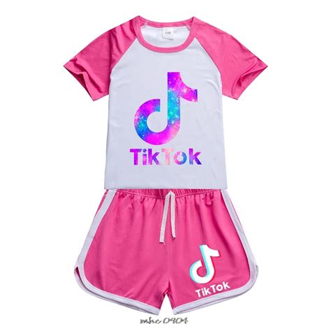 Tik Tok Kids Two Piece Clothing Set Children Baby Girl Clothes Set