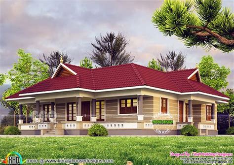 Kerala Model Sloping Roof Single Storied Home 1400 Sq Ft Kerala Home