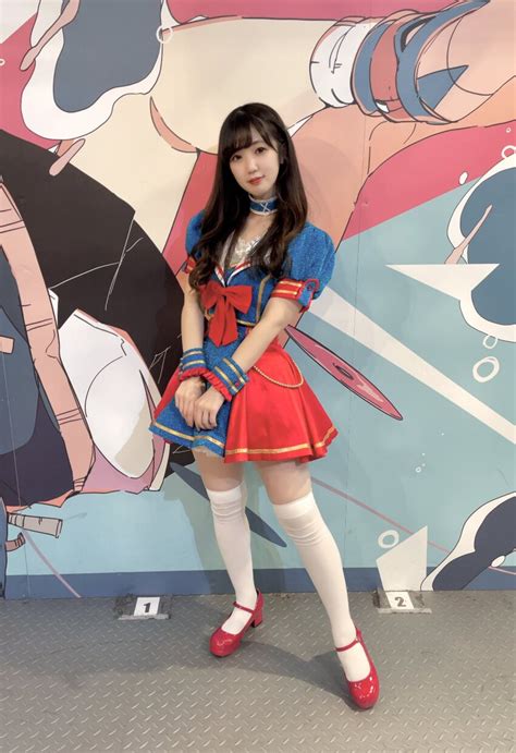 Highres 1girl Hanawa Arisa Photo Medium Purelymonster Red Footwear Socks Two Tone Dress