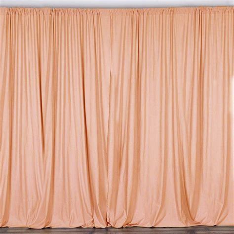 10 X 10 Ft Peach Curtain Polyester Backdrop Drapes Panels With Rod