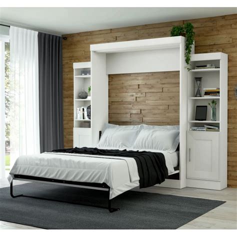 Bestar Edge By Bestar Queen Wall Bed With Two 21 Storage Units In