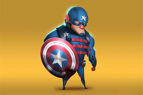 2560x1700 Captain America Minimal Cartoon Art 4k Chromebook Pixel Hd 4k