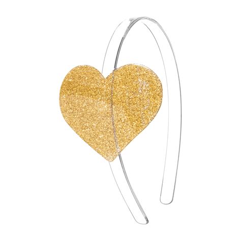 Cece Heart Glitter Gold Headband Kids Girl Accessories