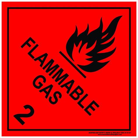 Class 2 Flammable Gas Black Buy Now Discount Safety Signs Australia