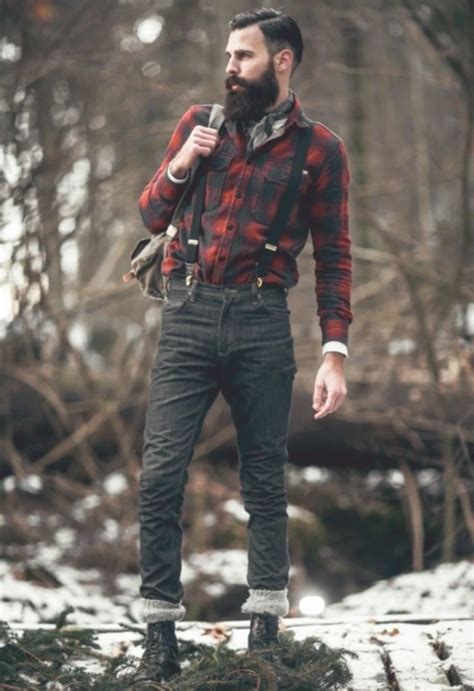 Men Traditional Plaid Wild Style Shirt In Lumberjack Style Hipster Fashion Mens Fashion