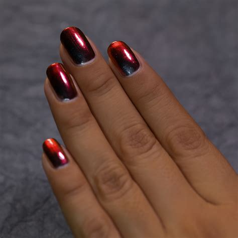 Eclipse Black To Red Ultra Chrome Nail Polish By Ilnp