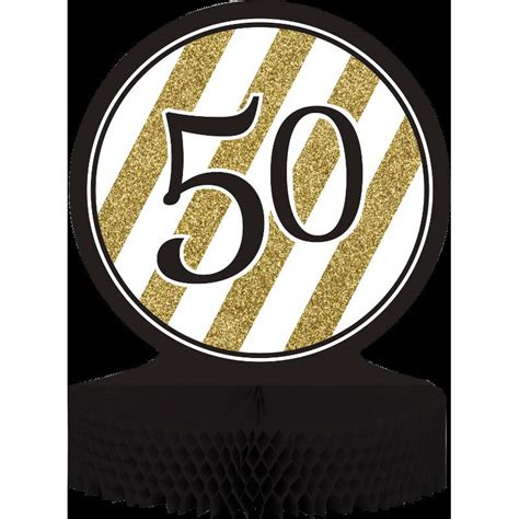 Creative Converting Black And Gold 50th Birthday Centerpiece Wayfair