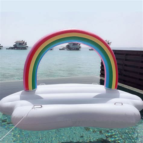 Giant Inflatable Rainbow Cloud Float Raft Swimming Pool Water Party
