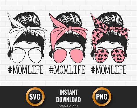 Mom Life Svg and Mom Life Png Sublimation Download Aviator | Etsy