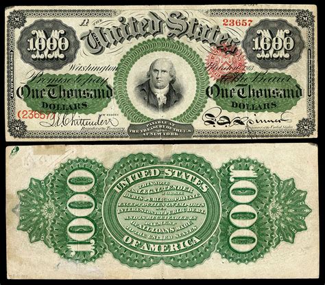 Large Denominations Of United States Currency Money Notes Paper