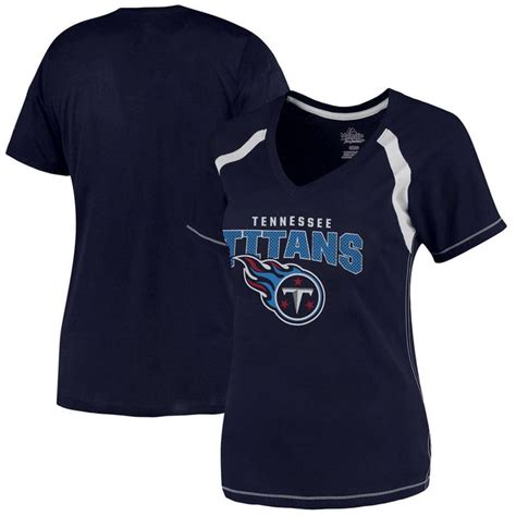 Tennessee Titans Majestic Womens Plus Size Game Day V Neck T Shirt