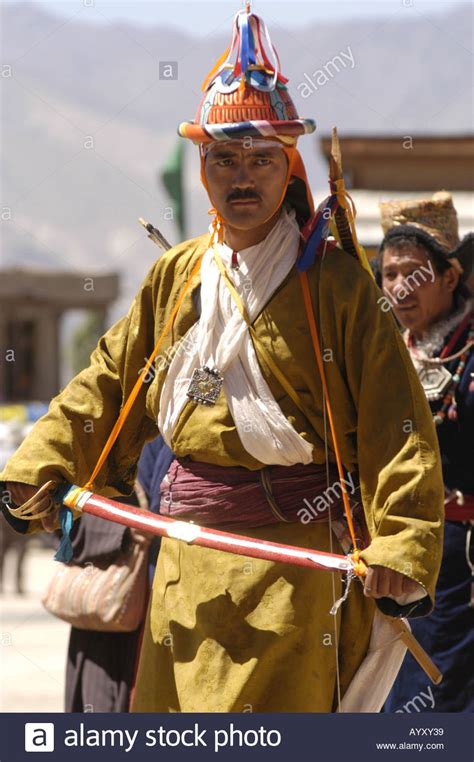 Portrait Of Traditional Dress Ladakhi Men During Ladakh Festival Leh